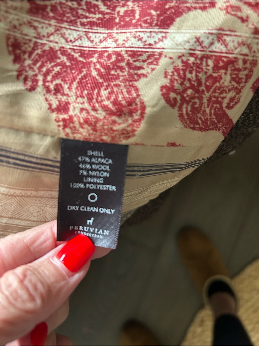 Peruvian Connection Brown Herringbone Wool/Alpaca Blazer - Picture 3 of 11